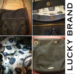 🆕LUCKY BRAND🍀 HOBO  DENIM/LEATHER   BAG